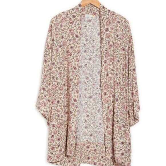 C AND C CALIFORNIA Patterned Woven Kimono Blush Colored Size MEDIUM - Picture 1 of 3